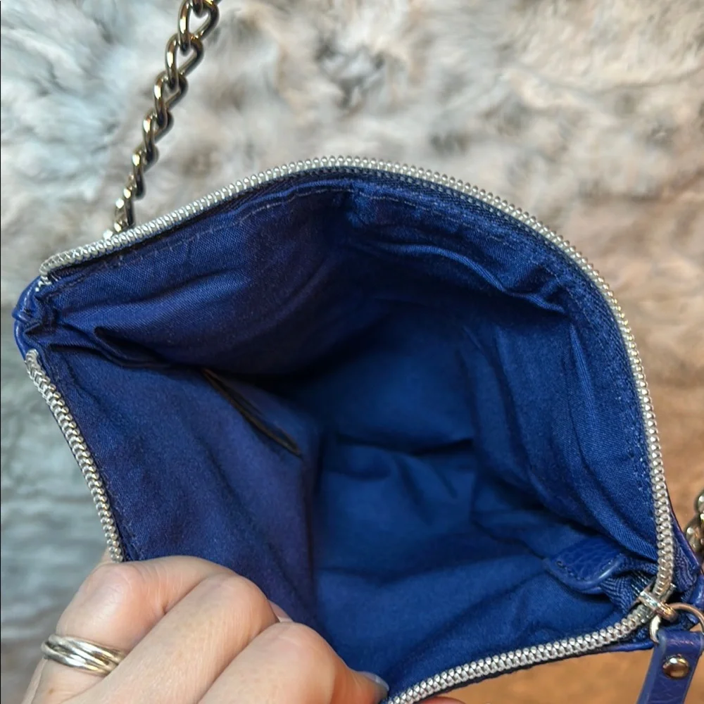 Kenneth Cole Reaction Blue Crossbody Bag with Chain Accent